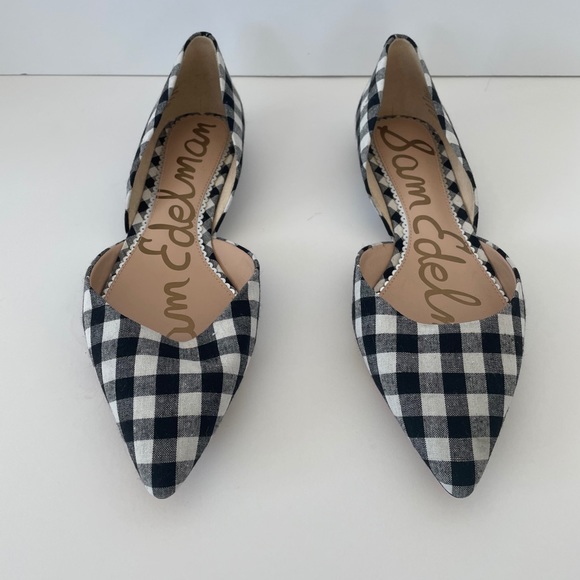 Sam Edelman gingham plaid pointy toe flats - Picture 3 of 6